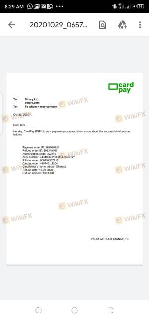 FRAUDULENT ACTIVITIES OF BINARY DERIV