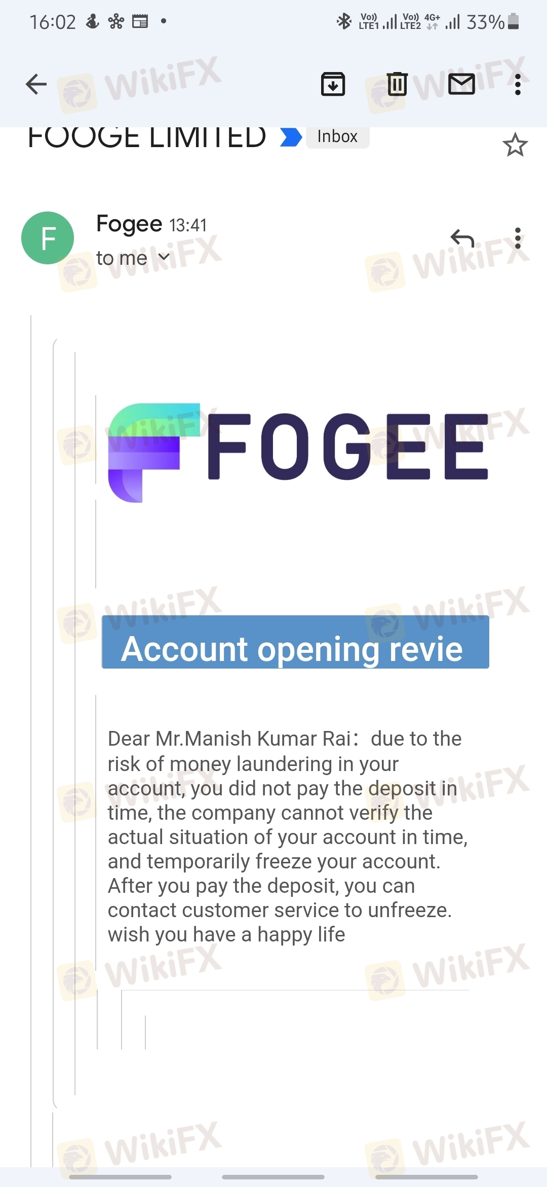 Unable to receive message from fdr. Unable to receive message from fdr